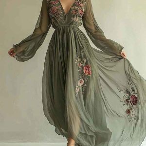 Trendiges Chiffonkleid mit elegantem Muster