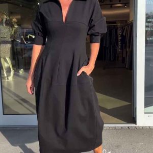 Karolin - mühelos elegantes langes Kleid für ganztägigen Tragekomfort