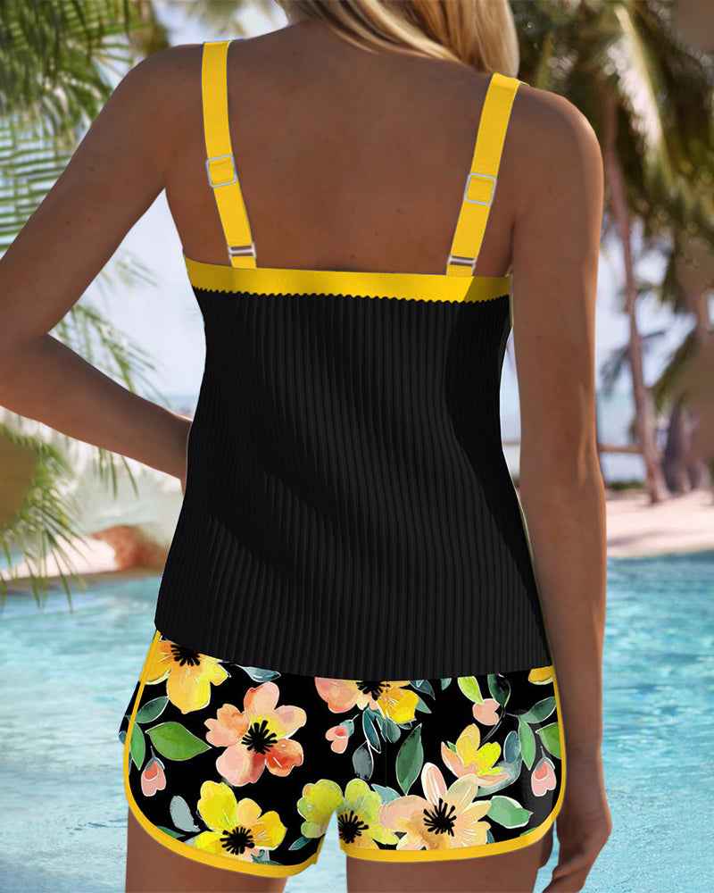 Maren Blütenprint Badeanzug-Tanktop mit passendem Boxer-Unterteil - Bild 7