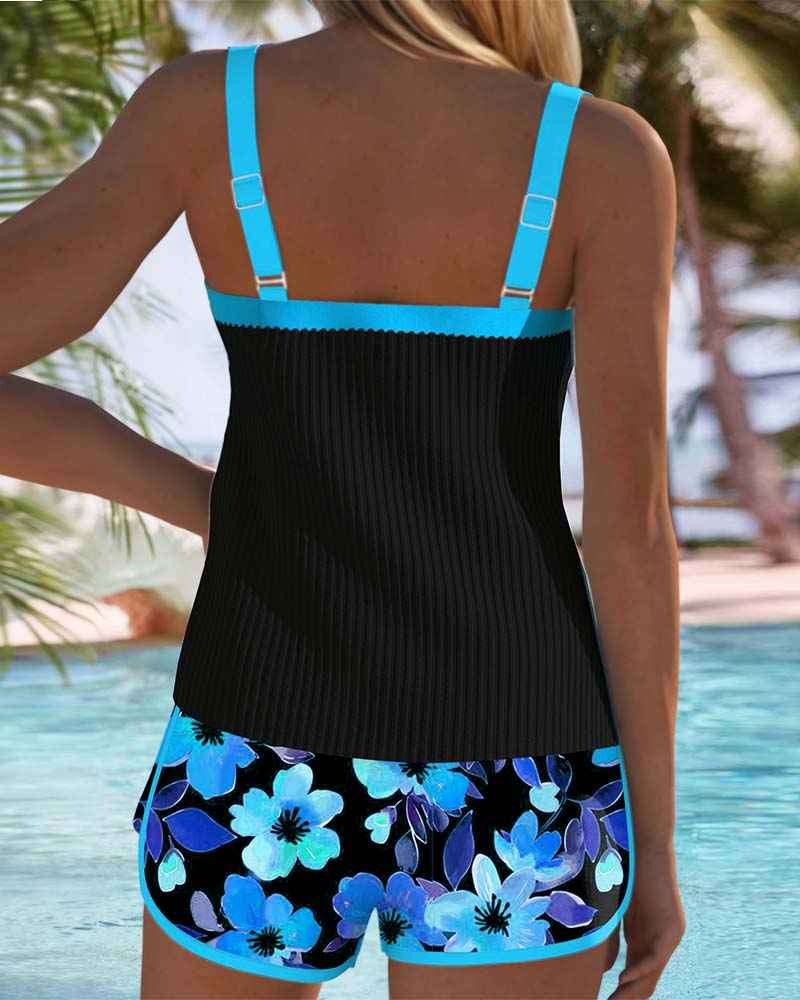 Maren Blütenprint Badeanzug-Tanktop mit passendem Boxer-Unterteil - Bild 8