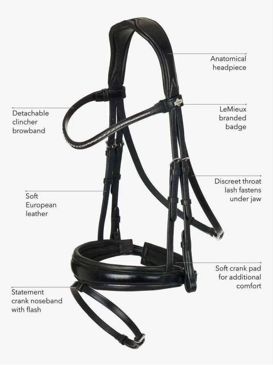 Le Mieux Classic Dressage Bridle Brown - Bild 3